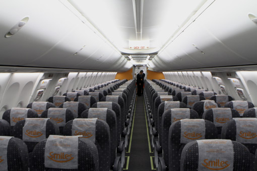 Interior do avião gol