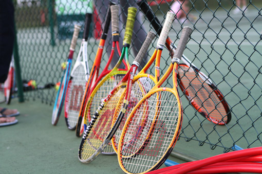 raquetes na quadra