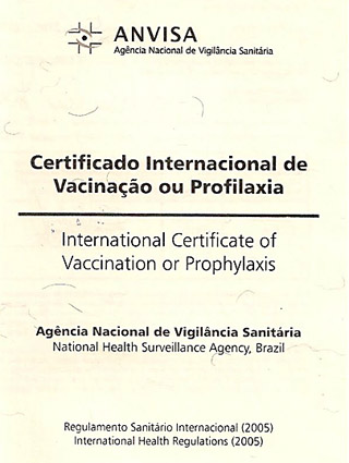 Certificado de vacina internacional