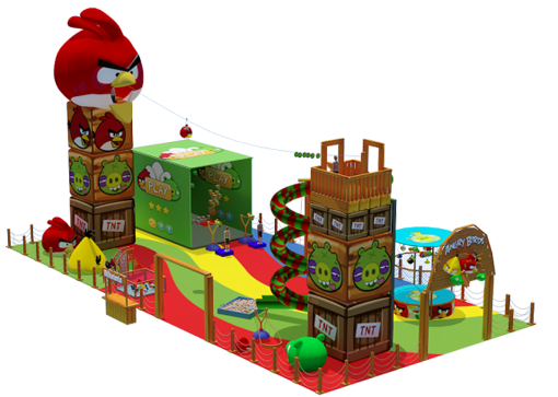Ideia de como vai ficar o parque do Angry Birds no Mooca Plaza Shopping (Foto: Divulgação)
