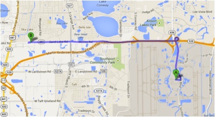 Mapa Target aeroporto Orlando