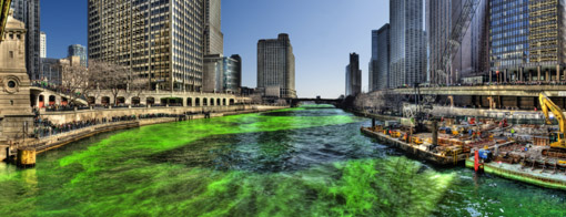 Chicago River no St Patrick`s day Imagem do Wikipedia