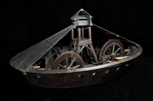 carro de guerra blindado projetado por Leonardo da Vinci