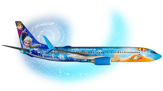 Sua filha vai amar voar no avião da Frozen westjet3