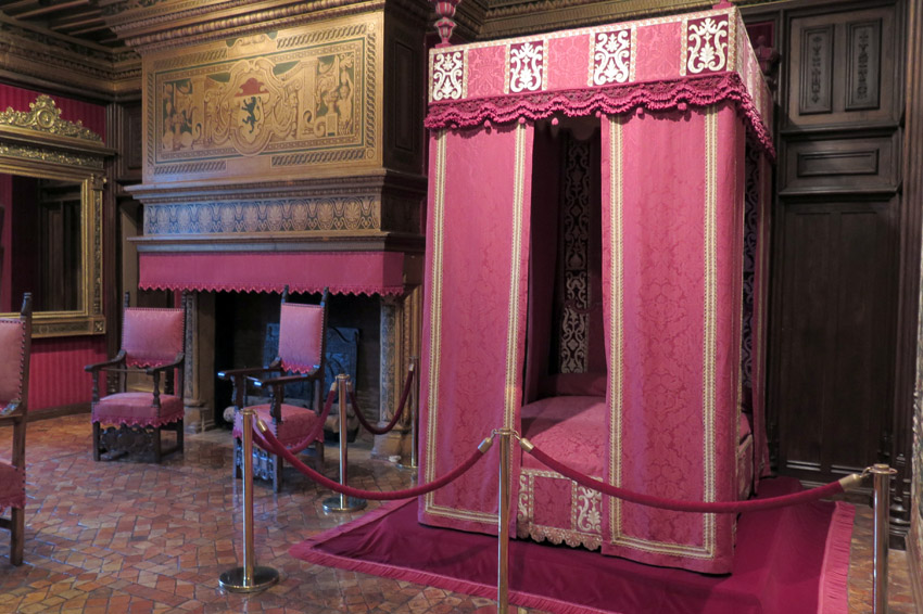O quarto das cinco rainhas no Château de Chenonceau