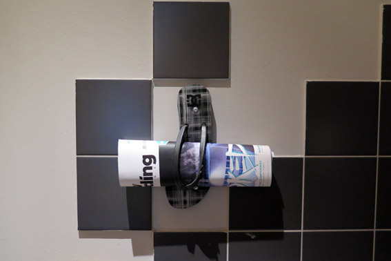 Detalhe do banheiro do Superbude St. Pauli Hamburgo